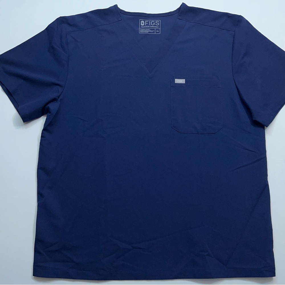 Figs Leon Scrub Top Mens Size XXL Blue Technical Collection 3 Pocket FM1500